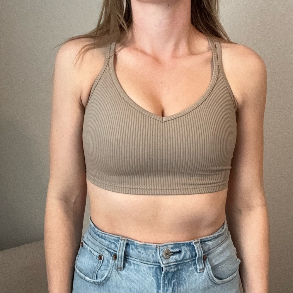 🧸LOWEST PRICE🧸For Love & Lemons Ribbed Beige Crop Top